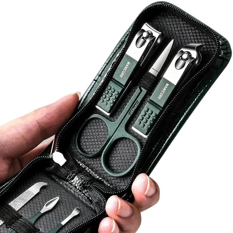 Nail Clippers Set Portable Luxury Manicure Sets, Pedicure Kits, Glossy Black, Nail Clippers, Personal Care Tools, Eyebrow Scissors, 6 Pcs Nail Trimming Kit(Black) - Image 2