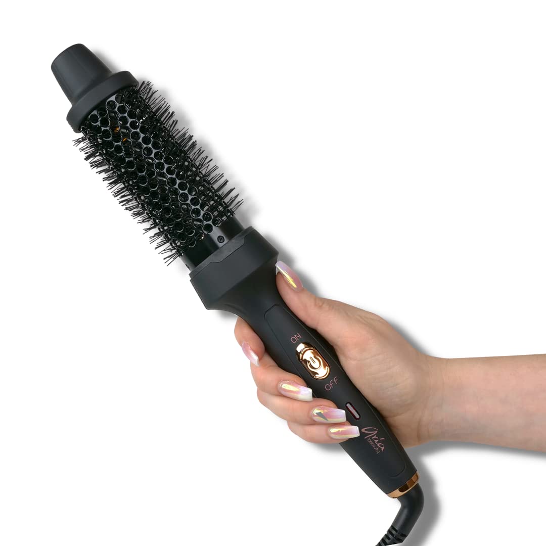 Aria Beauty HairGoals Hot Styling Brush - Hair Dryer and Blow Dryer with Round Brush Adds Volume - Achieves Perfect Blowout Effect - Black - 1 pc