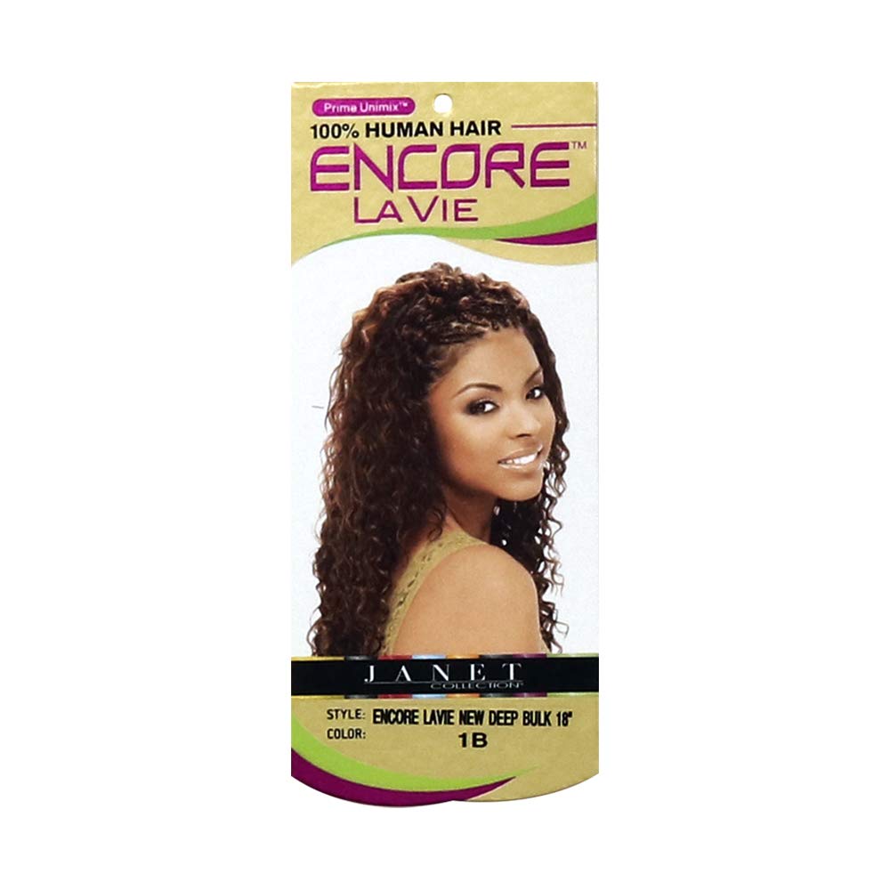 MULTI PACK DEALS! Janet Collection Human Hair Blend Braids Encore La Vie New Deep Bulk 18" (1-PACK, 1B) - Image 4