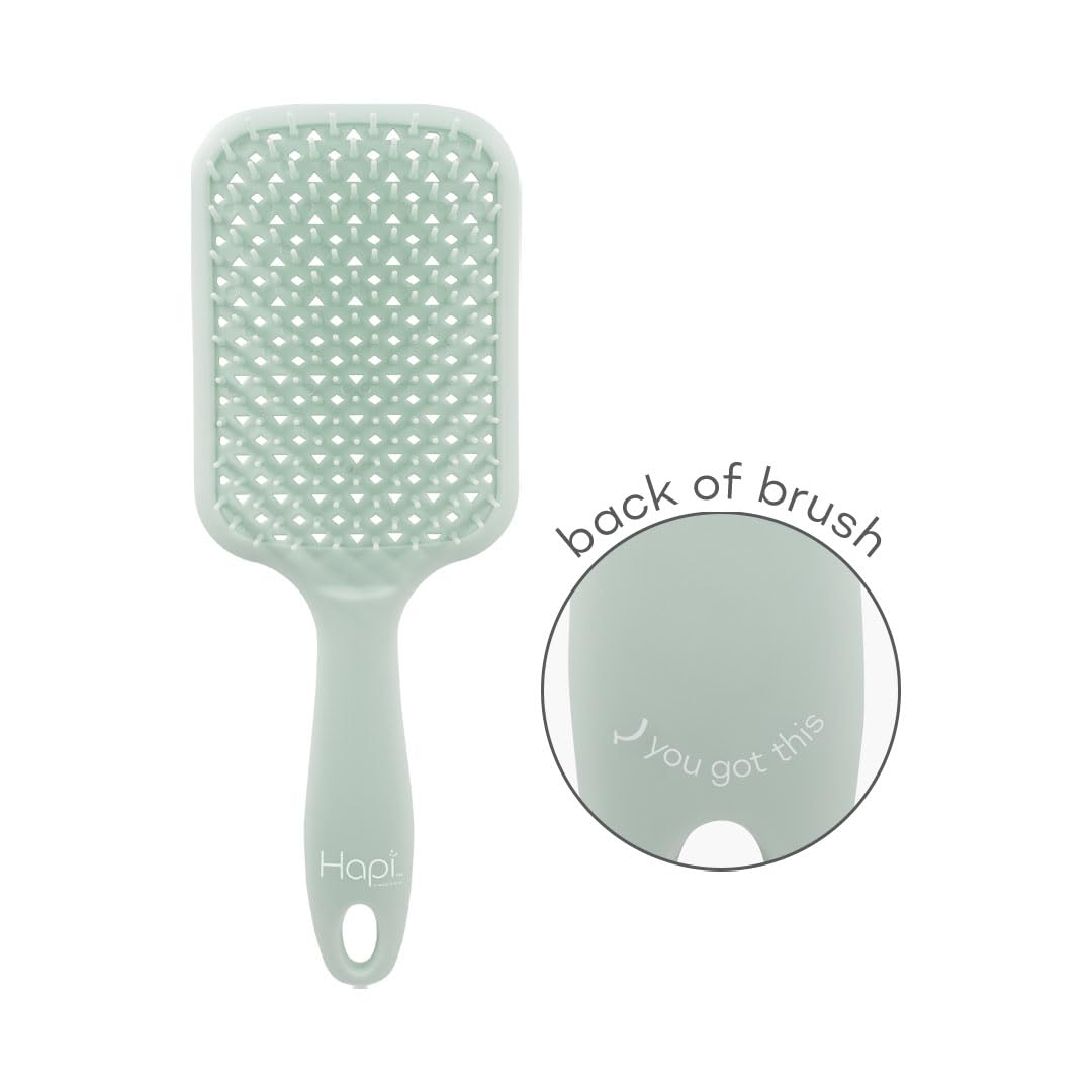 Cricket Hapi De-Knot Delight Detangler Brush Large - Featuring 154 Ultra-Soft Bristles, Flexible and Gentle Design, Fixed Bristles for Even Detangling, and an Ergonomic Wide Brush Head - Light Green - Image 8