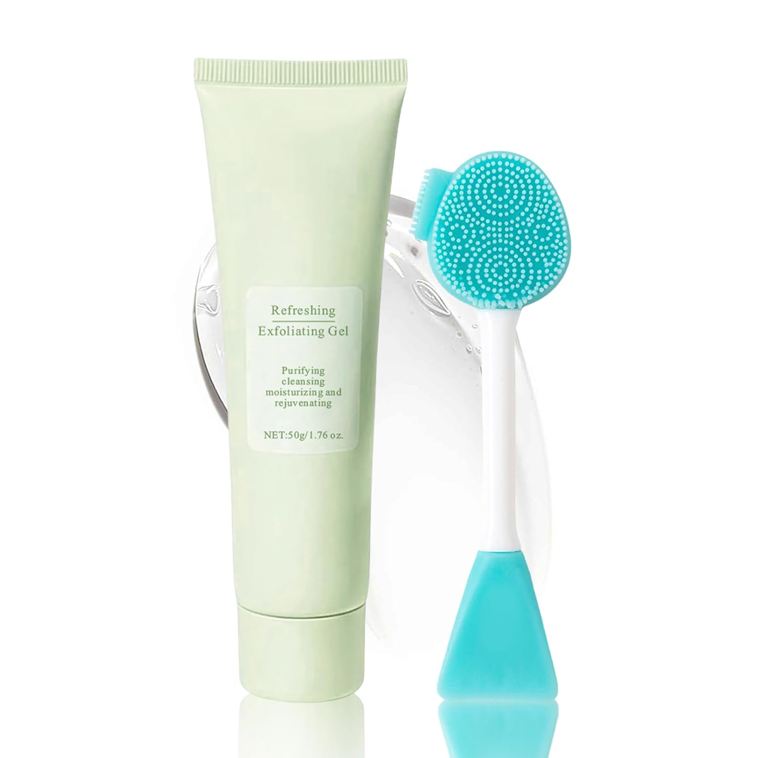 Purifying Exfoliating Gel with Face Washing Brush, Exfoliating Face Wash, Deep Cleansing Peeling Gel for the Whole Body, Facial Scrub Exfoliator, Oil & Dirt Cleanser for All Skin Types (1PCS)