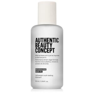 Authentic Beauty Concept Nourishing Hair Oil | Smooths Frizz & Seals Split Ends | Enhances Shine | All Hair Types | Vegan & Cruelty-free | Silicone-free | 3.38 fl. oz.