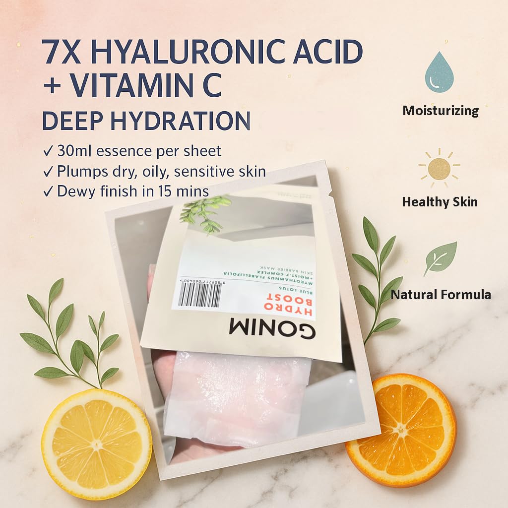 Face Mask Korean Skin Care with Hyaluronic Acid & Collagen Activation- Face Masks Skincare Hydration, Anti Aging & Moisturizing Sheet Mask for All Skin Korean Face Mask 30ml x15 Sheets - Image 3