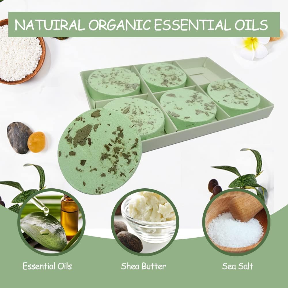 Eucalyptus Shower Steamers Organic Aromatherapy Shower Bombs with Essential Oil 6 Shower Vapor Tablets for Relaxation and Personal Care. Great Stocking Stuffer for Christmas Hanukkah - Image 2
