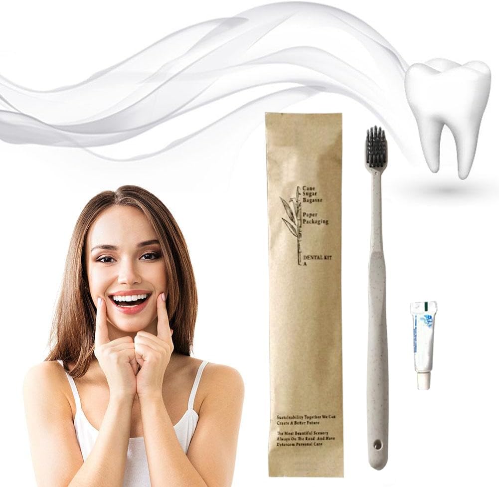 20Pack Luxury Individually Wrapped Eco-Friendly Hotel Disposable Toothbrushes Kit with Toothpaste; Hygienic Guest Toothbrush Toiletries Set; Travel Toothbrushes for Home Hotel Travel, Daily Use - Image 4