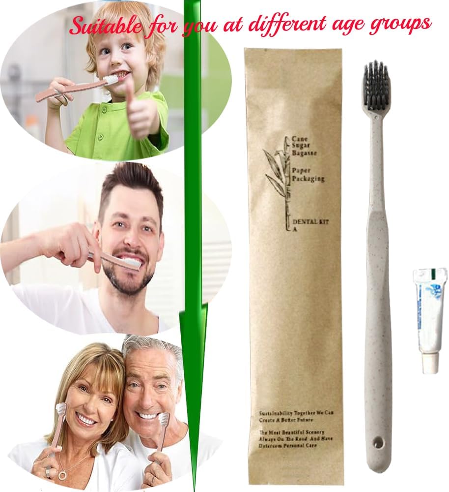 20Pack Luxury Individually Wrapped Eco-Friendly Hotel Disposable Toothbrushes Kit with Toothpaste; Hygienic Guest Toothbrush Toiletries Set; Travel Toothbrushes for Home Hotel Travel, Daily Use - Image 6