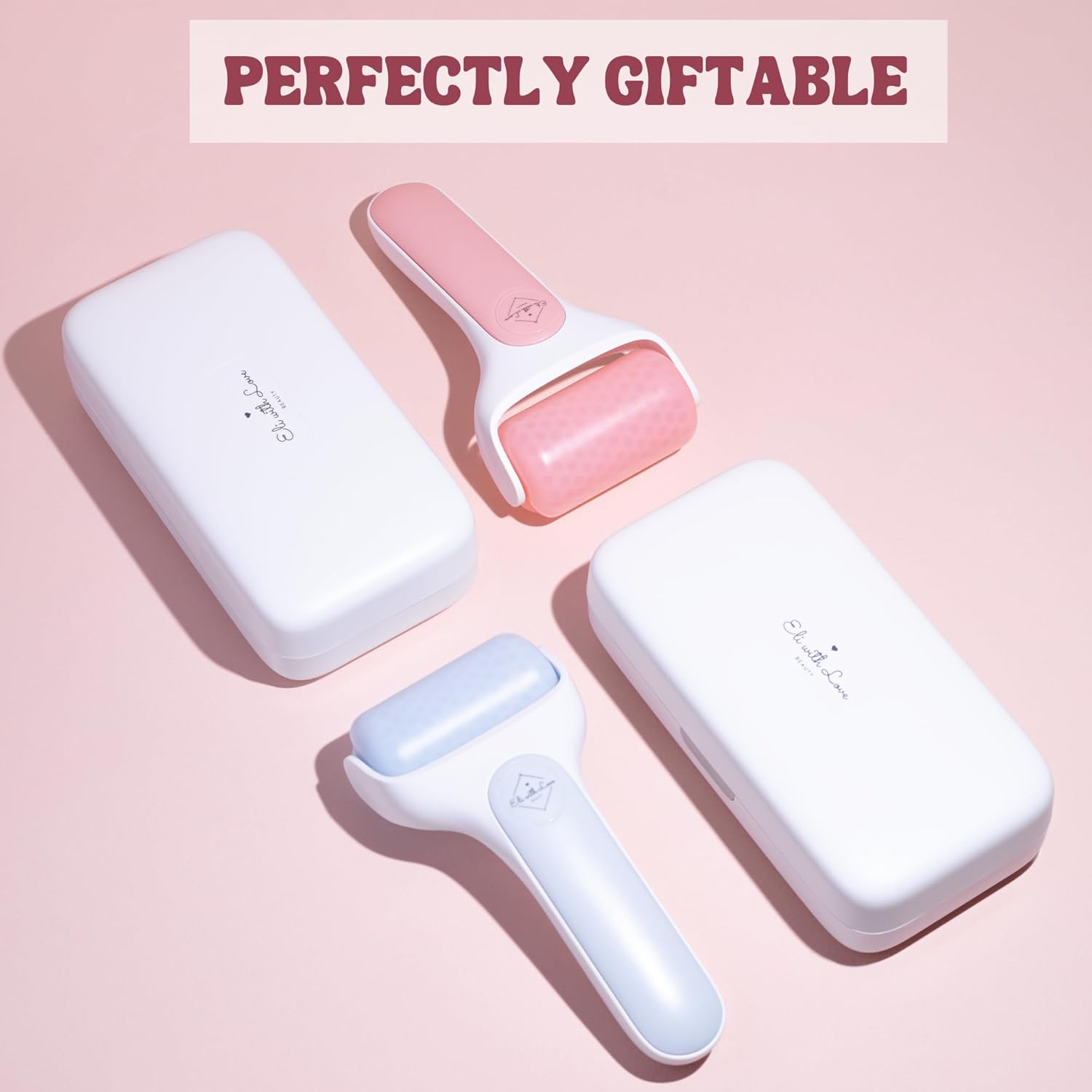 Ice Roller for Face Premium Facial Ice Roller with Carry Case and 2X Rollers for Long Lasting Cold - Eye Roller for Puffy Eyes & Cold Massage for Migraines (Pink (with case)) - Image 2