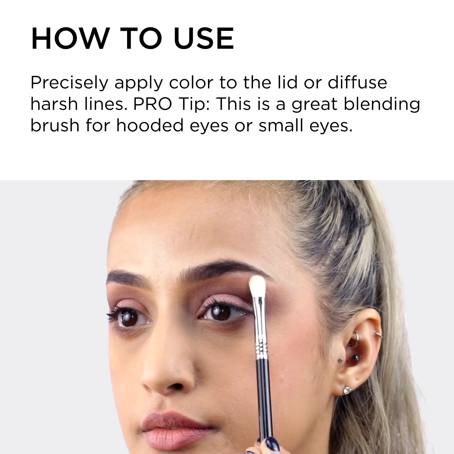 Sigma Beauty Professional E27 Detail Eyeshadow Blending Brush – Eyeshadow Application and Blending Brush - Apply Pigment and Blend Harsh Lines for a Well Blended Effect (1 Brush) - Image 4