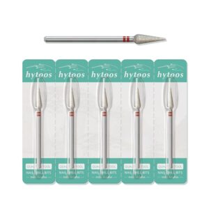 4mm Long Bud Cuticle Clean Nail Drill Bit, 5Pcs/Set Russian Diamond Nail Bits Professional Safety Under Nail Cleaner Burr for Cuticle Dead Skin, Electric Nails Drill Accessories, Fine