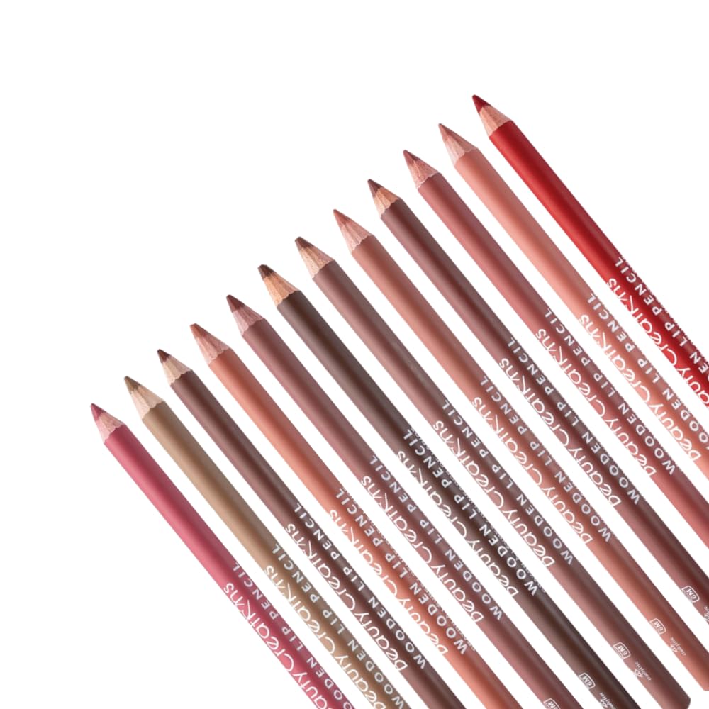12 Colors Wooden Lip Liner Pencil Set, High Pigmented Soft Matte, Long Wearing, Deep and Rich in Color, Smudge Resistant - Image 2