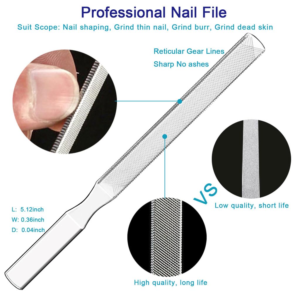 8PCS Toe Nail Clippers for Ingrown or Thick Toenails, Professional Fingernail Remover Trimmer Pedicure Tool Set, Premium Stainless Steel Nail Cuticle Pusher Ingrown Toenail File and Lifter for Seniors - Image 4