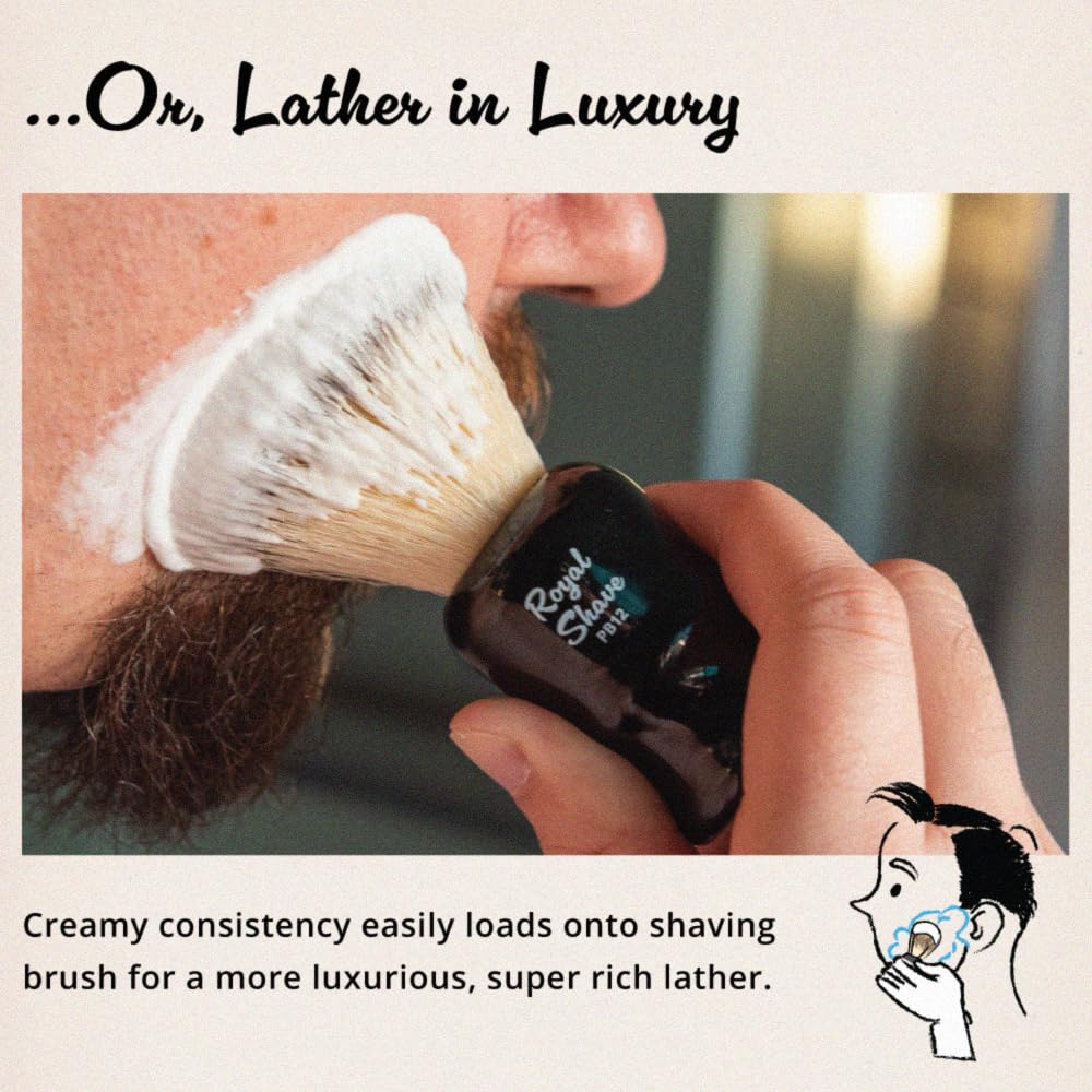 Luxury Shaving Cream for Men by Royal Shave, Rich, Soothing, Moisturizing, Hydrating & Nourishing Cream for Smooth, Close Shave (Made in UK) Sweet Tobacco - Image 4