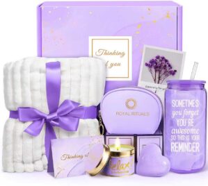 Self Care Gifts for Women, Get Well Soon Gifts for Women, Thinking of You Care Package for Women, Spa Bath Gift Baskets, Birthday Gifts for Women Mom Best Friend Teen Girls, After Surgery Gift Blanket