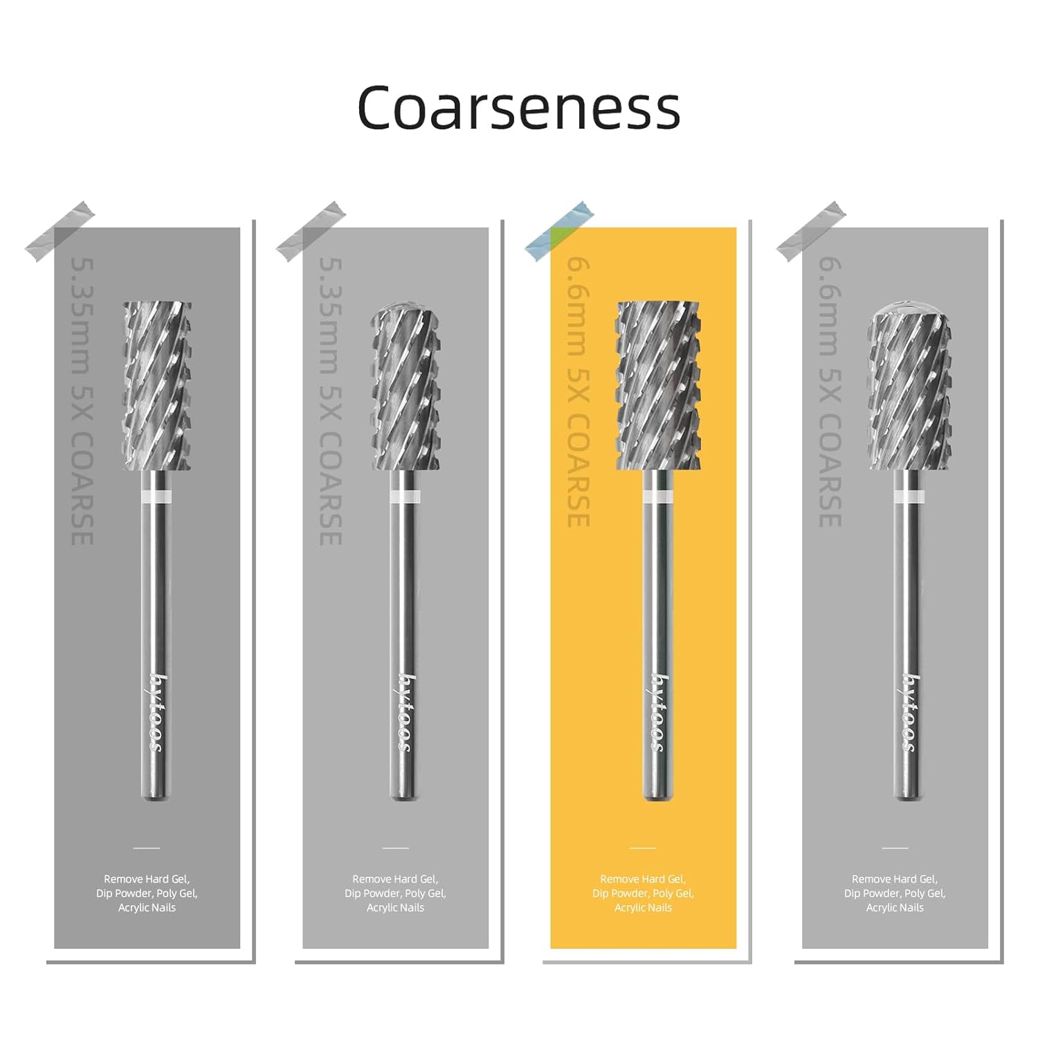 5XC PRO Large Barrel Nail Drill Bits, 6.6mm Flat Top Professional Acrylic Gel Removal Drill Bit for Nails, 2 Way 3/32" Electric efile Manicure Nail Accessories Tool - Image 5