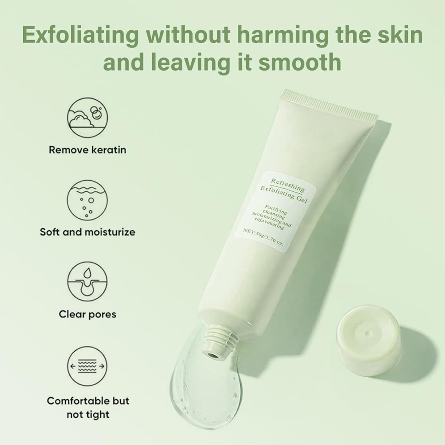 Purifying Exfoliating Gel with Face Washing Brush, Exfoliating Face Wash, Deep Cleansing Peeling Gel for the Whole Body, Facial Scrub Exfoliator, Oil & Dirt Cleanser for All Skin Types (1PCS) - Image 2