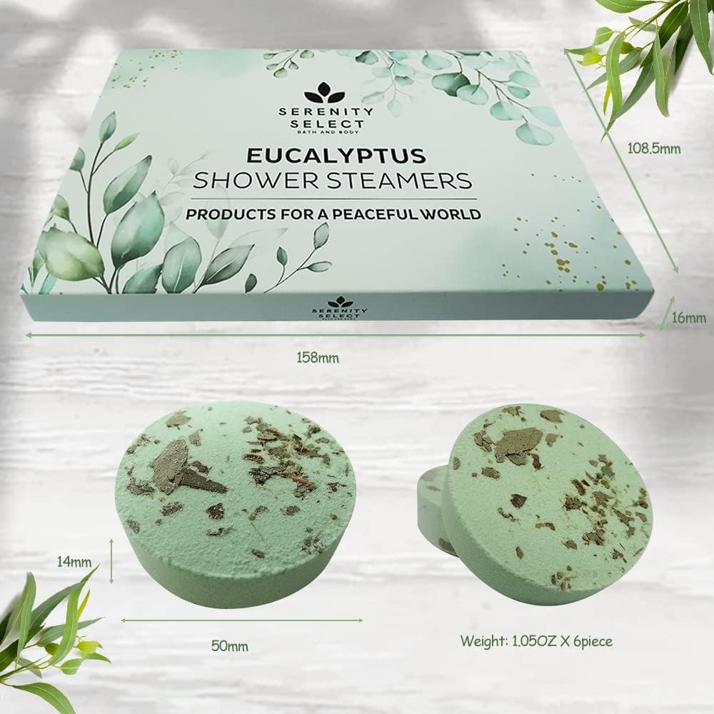Eucalyptus Shower Steamers Organic Aromatherapy Shower Bombs with Essential Oil 6 Shower Vapor Tablets for Relaxation and Personal Care. Great Stocking Stuffer for Christmas Hanukkah - Image 5