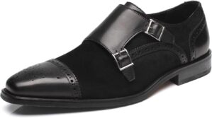 Mens Leather Double Monk Strap Loafer