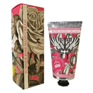The English Soap Company Royal Botanical Gardens Kew Hand Cream, Luxury Rose Hand Cream, Moisturising Hand Cream for Men and Women, Summer Rose Scent 75ml