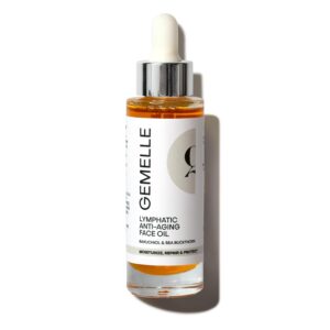 GEMELLE Lymphatic Anti-Aging Face Oil | 10x Award Winner | Vitamin C,E,A | Moisturize, Repair & Protect | Premium Natural Botanical Oil | Use with Face Massage, Lymphatic Drainage Massager – 30ml