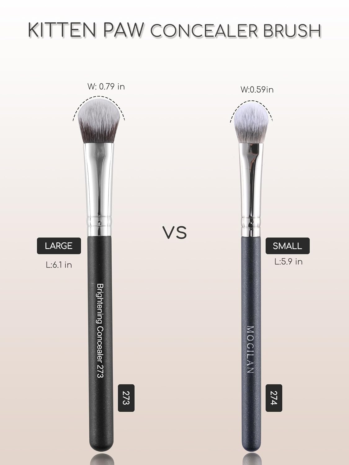 Concealer Brush Under Eye Kitten Paw Makeup Brush Soft Synthetic Bristles for Liquid Cream Powder Eye Concealer Eyeshadow Blending Covers Blemishes Imperfections & Dark Circles Face Brush 273 - Image 6
