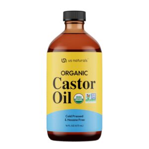 16oz Organic Castor Oil – Glass Bottle – USDA Certified Organic & Non-GMO – 100% Pure, Cold-pressed, Unrefined, Hexane-free – Premium Glow-Boosting Oil for Skin, Hair, Lashes, Nails & More