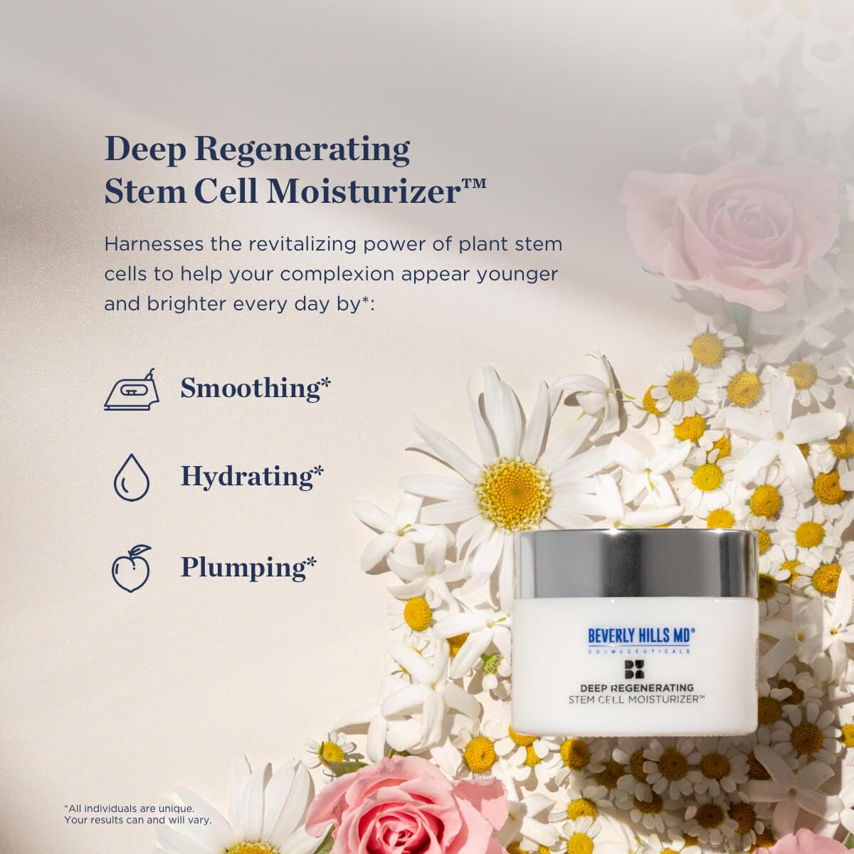 Beverly Hills MD Deep Regenerating Stem Cell Moisturizer- Brighten & Revitalize the Look of Skin on Face, Neck w/Swiss Alpine Rose Stem Cells & Hyaluronic Acid- Smooth + Plump Formula - Image 2