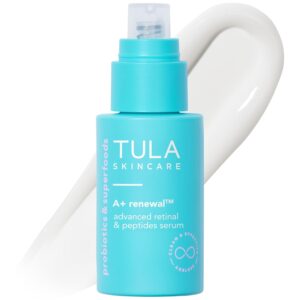 TULA Skin Care A+ Renewal Advanced Retinal + Peptides Serum – Nightly Facial Serum, Boosts Radiance and Hydrates, 1.01 Fl. oz.