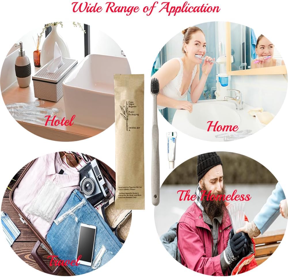 20Pack Luxury Individually Wrapped Eco-Friendly Hotel Disposable Toothbrushes Kit with Toothpaste; Hygienic Guest Toothbrush Toiletries Set; Travel Toothbrushes for Home Hotel Travel, Daily Use - Image 5