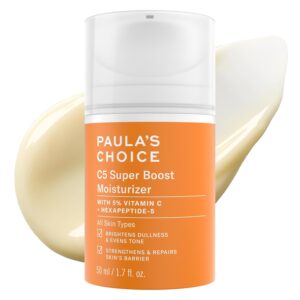 Paula’s Choice C5 Super Boost Moisturizer with 5% Vitamin C & Squalane, Daily Face Lotion for Discoloration, Uneven Tone, Fine Lines & Acne-Prone Skin, Fragrance-Free