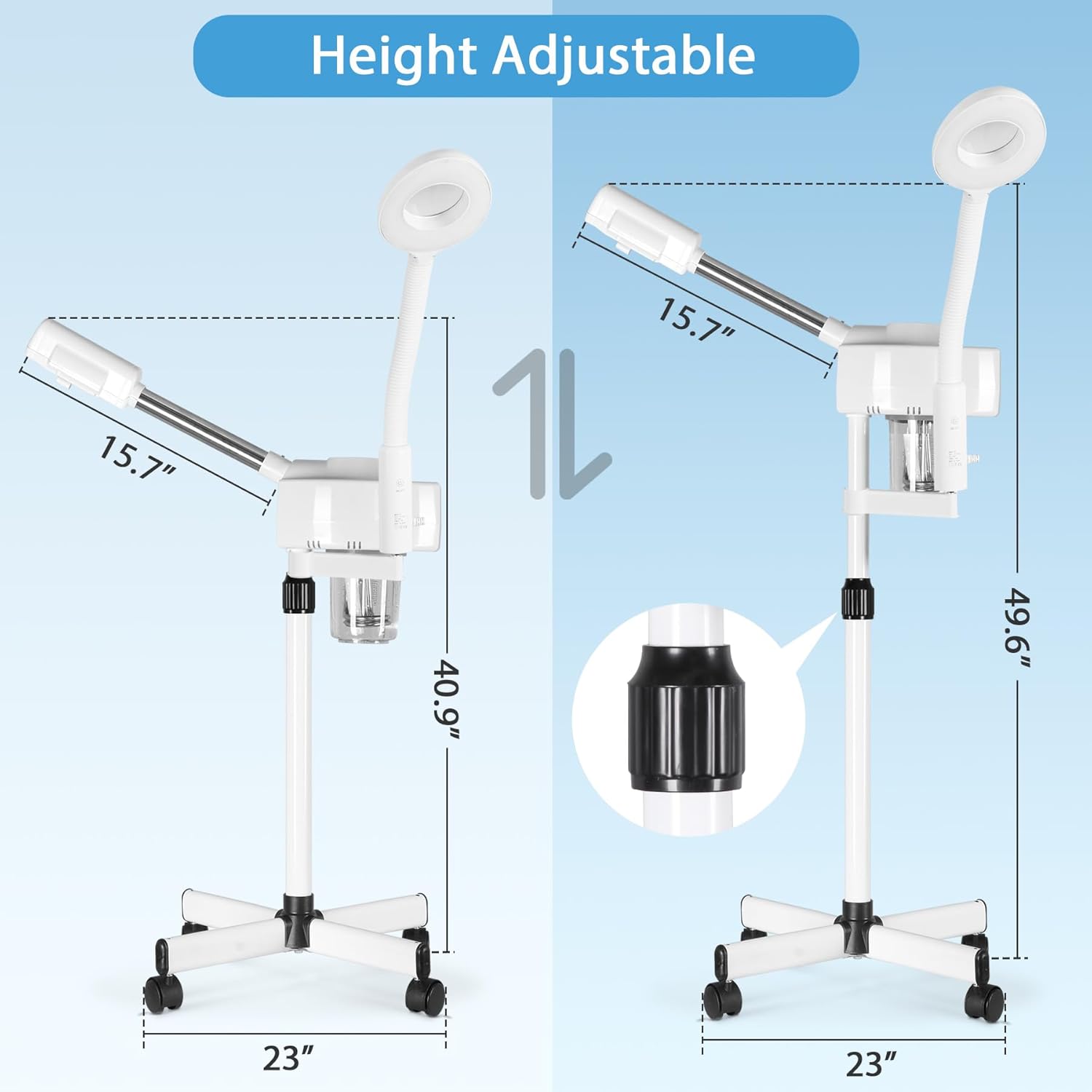 Nova Microdermabrasion Professional 2 in 1 Facial Steamer for Face Deep Cleaning Ozone Face Steamer with 5X Magnifying Lamp Hot Mist Function for Salon Spa Home Beauty Equipment - Image 7