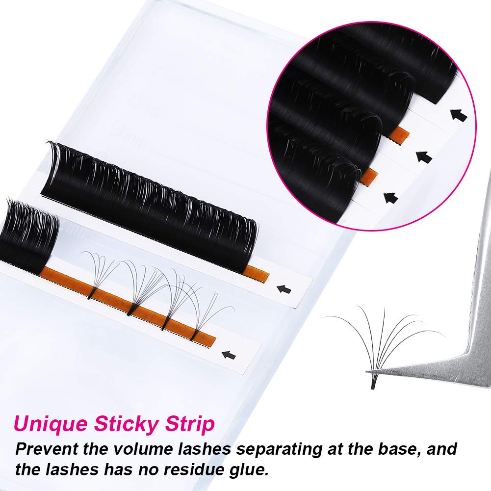 Volume Lash Extensions 0.05 0.07 Self Fanning Eyelash Extensions C D DD Curl 5D 7D Easy Fanning Volume Lashes 8D 10D 8-20mm Length (0.05-C, 11mm) - Image 4