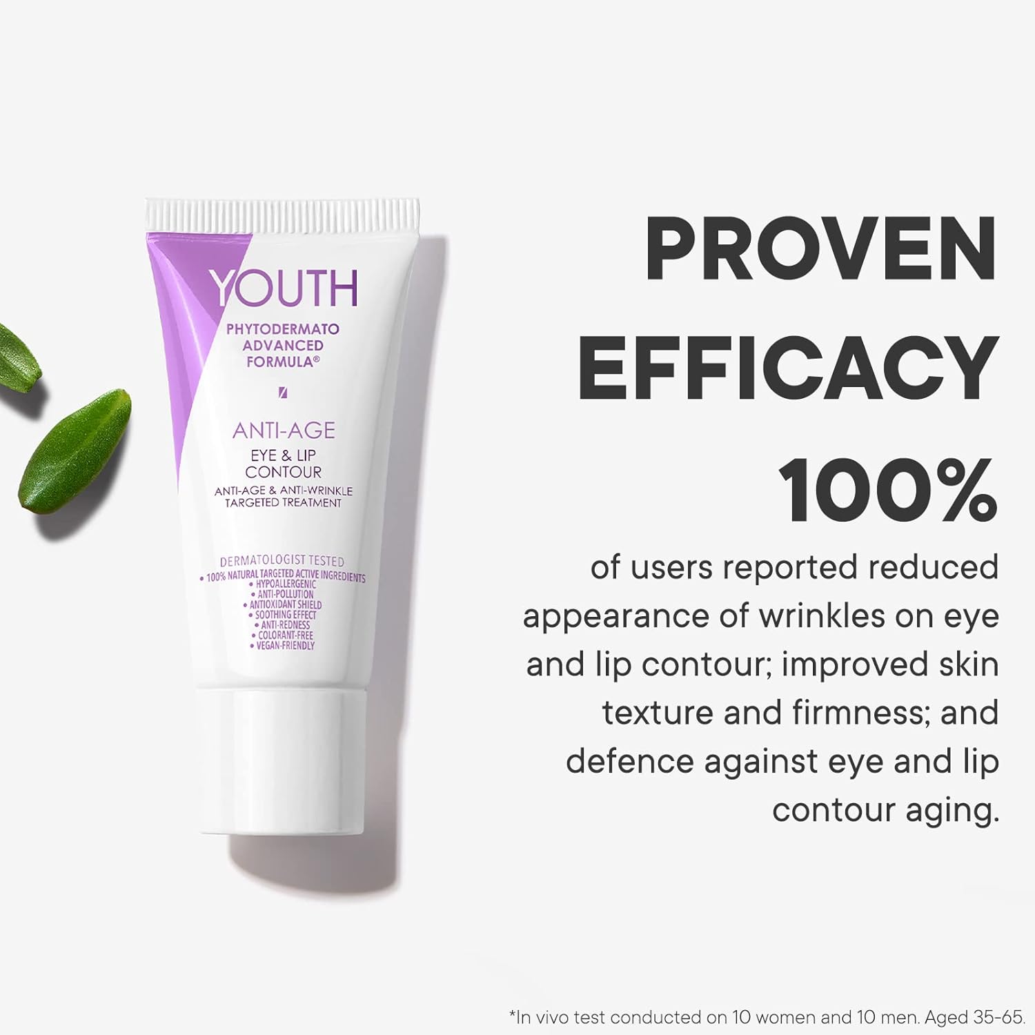 YOUTHPHYTO DERMATO ADVANCED FORMULA- Eye & Lip Contour - Targeted Anti-Age & Anti-Wrinkle Facial Cream, 0.7 Oz - Image 3