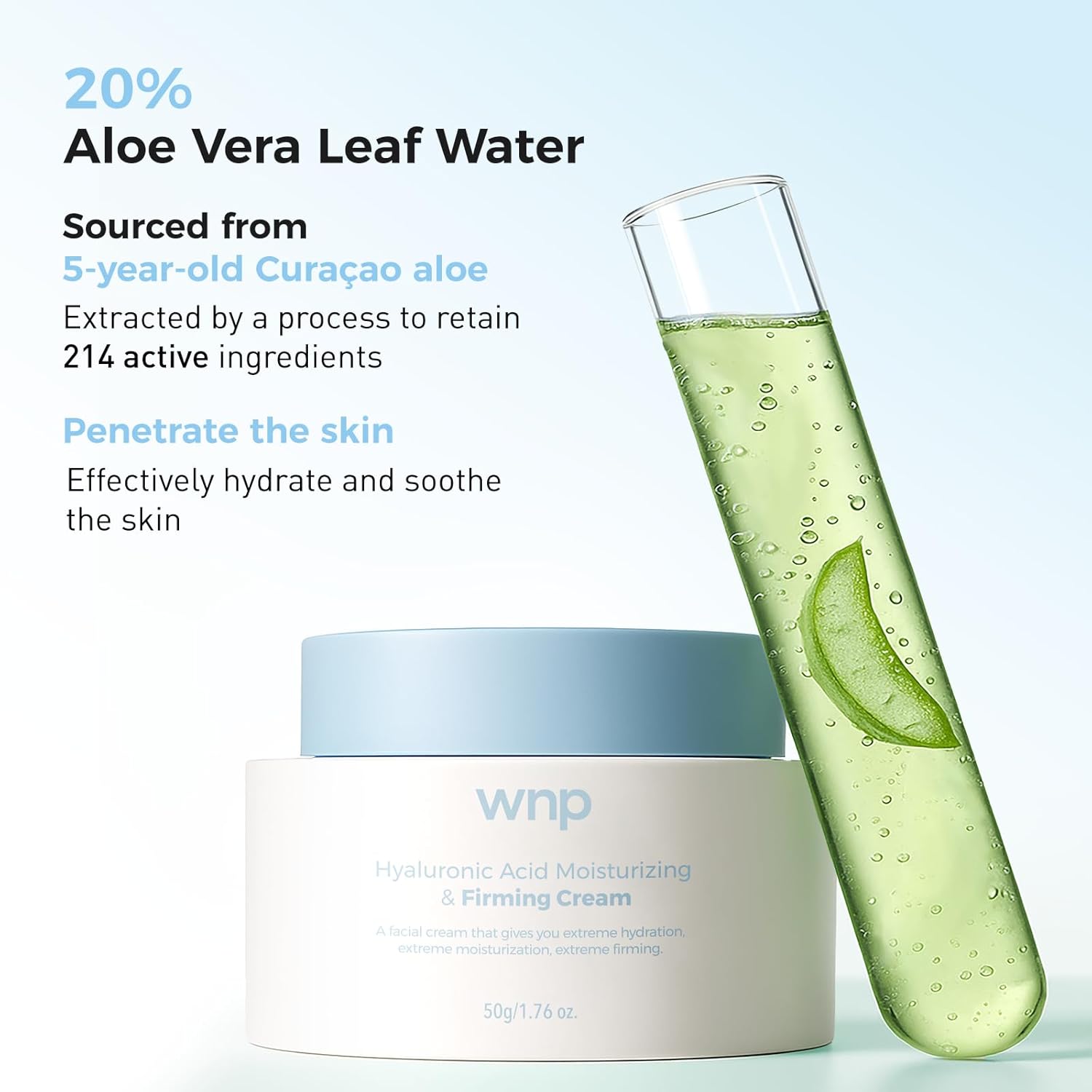 WNP Hyaluronic Acid Moisturizing & Firming Cream -4D Hyaluronic Acid, Aloe Vera,Peptides,Collagen,Ceramides Anti-Aging Face Moisturizer Vegan SkinCare for Fine Lines,Wrinkles Dry Sensitive Skin - Image 2