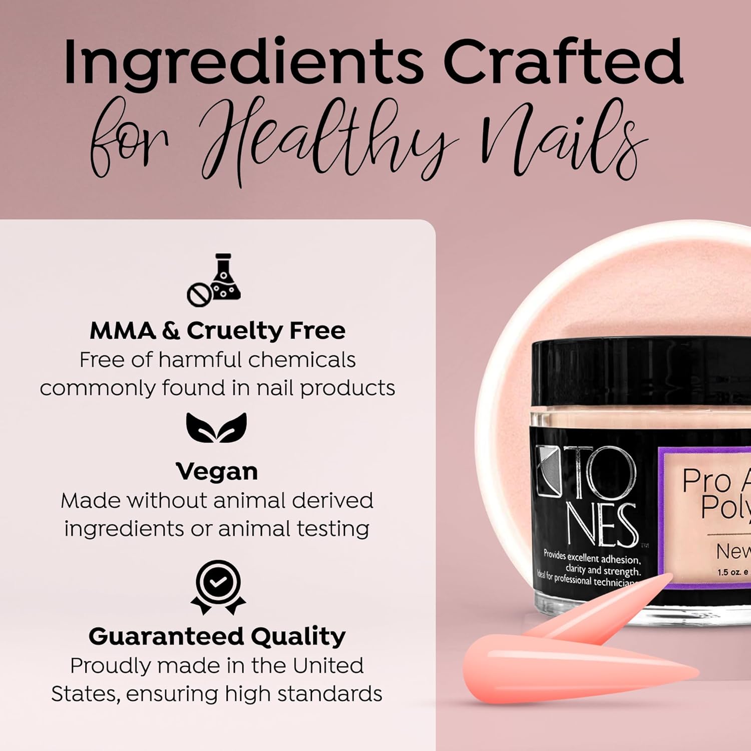 Tones Pro Acrylic Powder New Pink - Premium Nail Powder for Professional Nail Design, Sculpting, and Building - Salon-Quality Supplies (3.5 Fl Oz) - Image 5