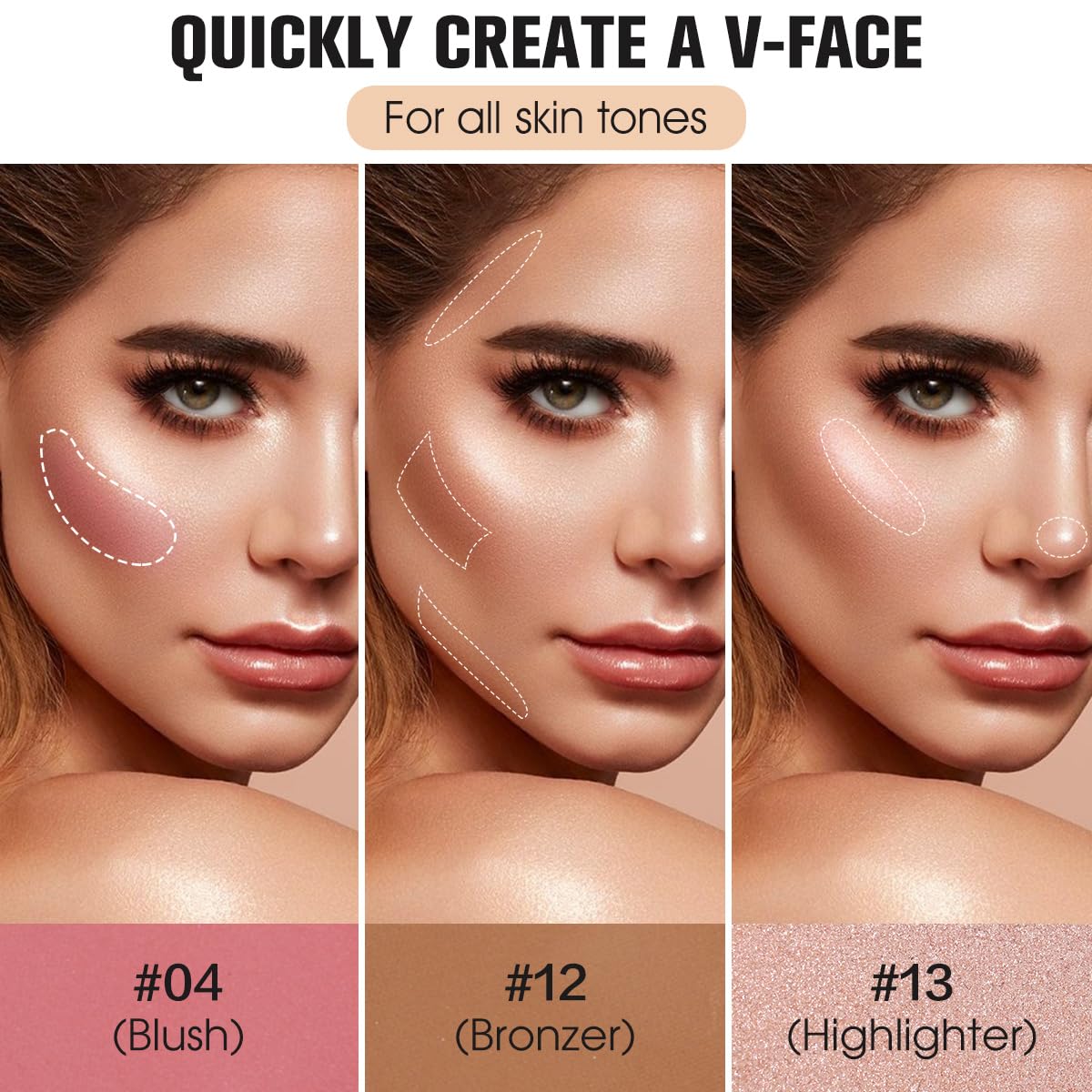 16 Colors Contour Palette Make up - Blush Highlighters Bronzer Powder All in one Makeup Palettes Contour Kit - Face Cosmetics Gifts for Women Beauty for Festivals (SET1) - Image 3