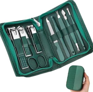 Manicure Set Personal Care, Nail Clipper Set, Professional Nail Clipper Pedicure Set, Nail Tools with Luxury Travel Case, Gift for Men Women Family Friends, 9 Pieces