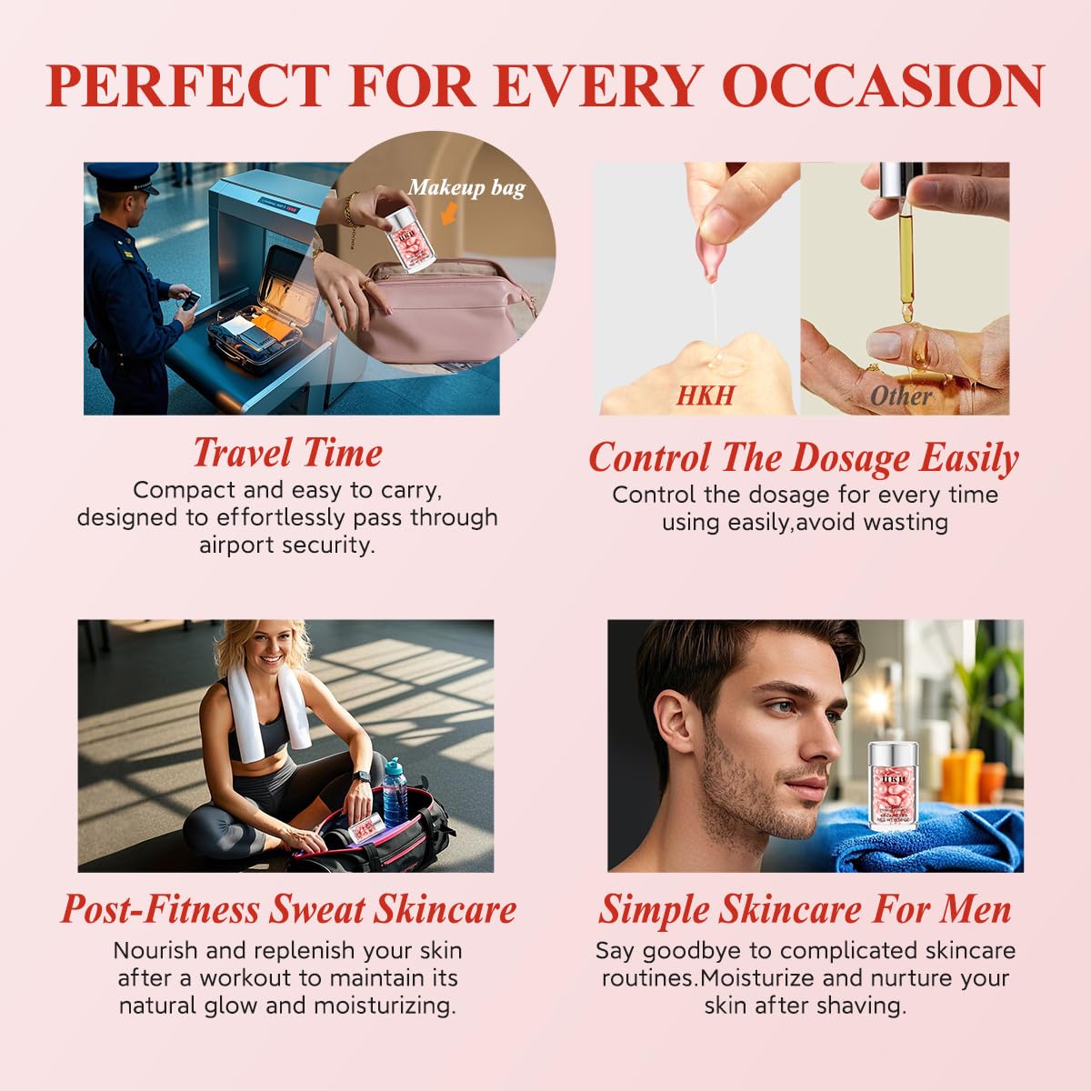 Pro-Retinol Serum For Face Anti-Aging Wrinkle 48 Capsules, Vitamin C,Vitamin A & Vitamin E Collagen Night Serum Oil For Women,Reduces Fine Lines, Smooths, Hydrates & Firms Skin, Travel-Friendly - Image 2