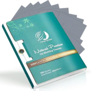 Premium Facial Oil Blotting Paper, 200 Counts – Natural Bamboo Charcoal Face Blotting Sheets, Easy Take Out Design – Top Handy Oil Absorbing Tissues – Oily Skin Care or Make Up Must Have!