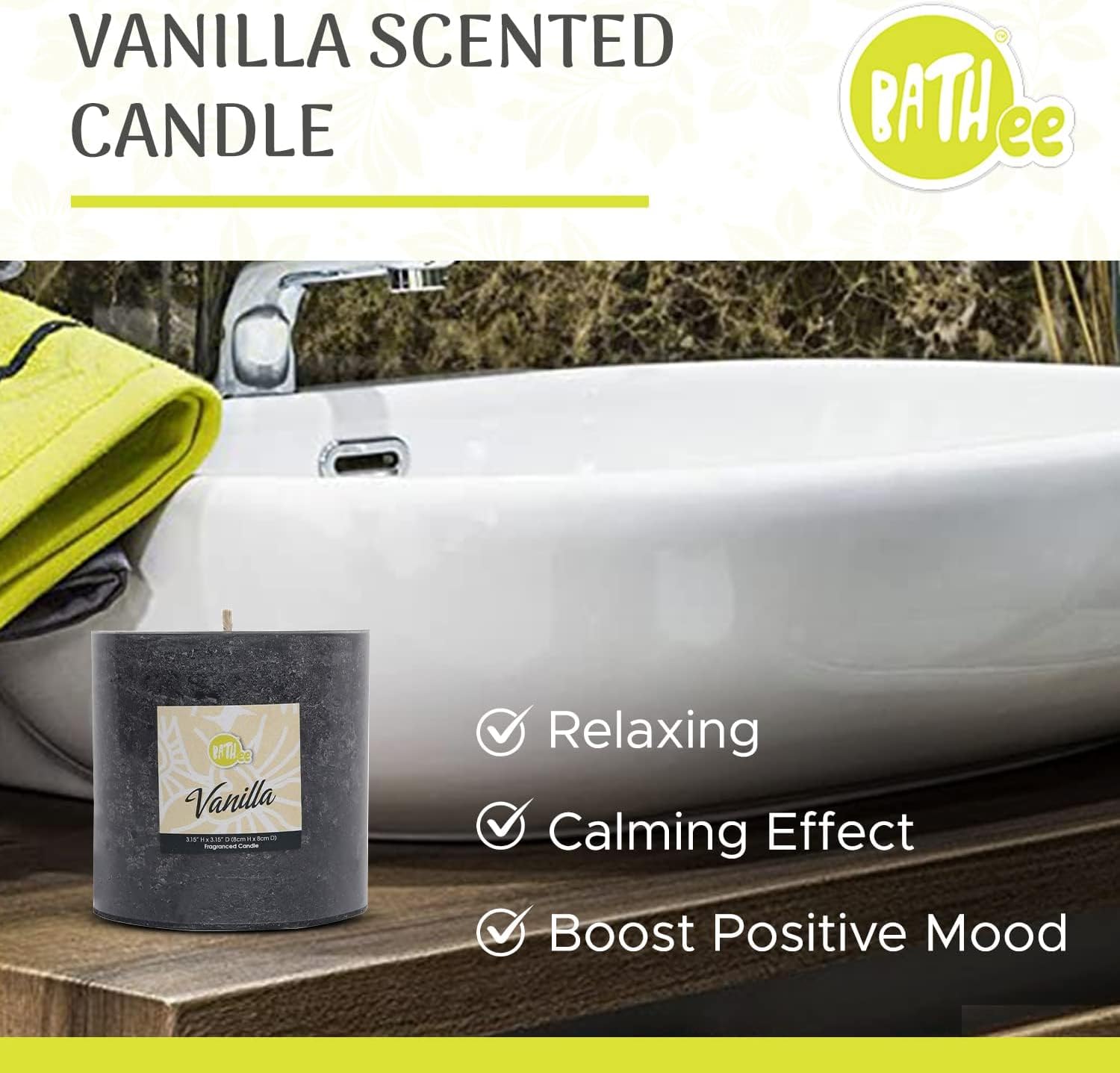 Bathroom Gift Set - Luxury Beauty & Personal Care Bath Kit of 5 - Bath Set Includes 100% Cotton Hand Towel, Fingertip Towel, Wash Cloth, French Vanilla Scented Candle & Jasmine Soap Bar - Image 4