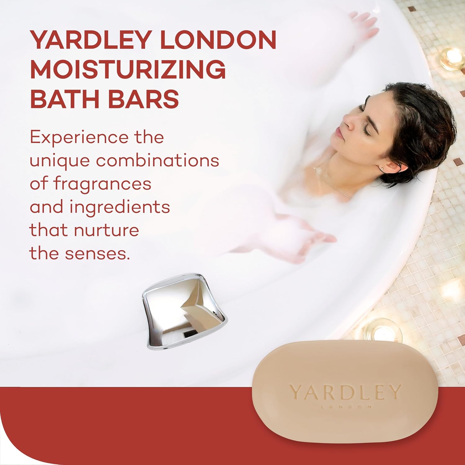 Yardley London Nourishing Bath Soap Bar Cocoa Butter, Helps Soften Dry Skin with Pure Cocoa Butter, Shea Butter & Vitamin E, 4.0 oz Bath Bar, 1 Soap Bar - Image 4