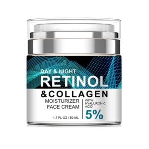 Advanced Retinol Collagen Cream for Face with 5% Hyaluronic Acid Anti-Aging Cream Anti-Wrinkle Reduce Fine Lines Lifting and Firming 24-Hour Facial Care Suitable For All Skin Types