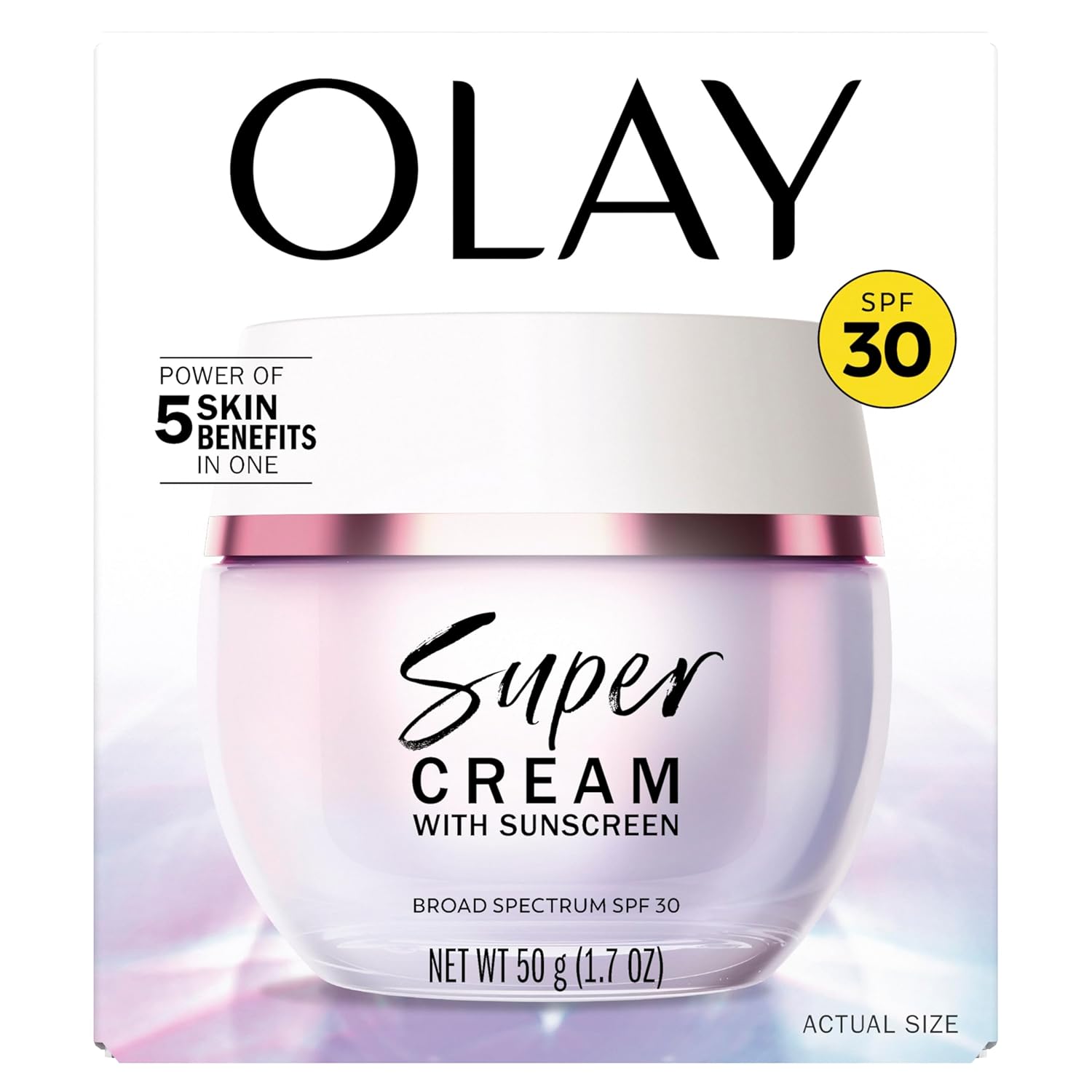 Olay Super Cream with Sunscreen SPF 30, Lightweight Face Moisturizer with Sun Protection, 5-in-1 Skin Care Benefits - Hydrating, Brightening, Firming - Niacinamide, Vitamin C, Collagen Peptide, 1.7 oz - Image 12
