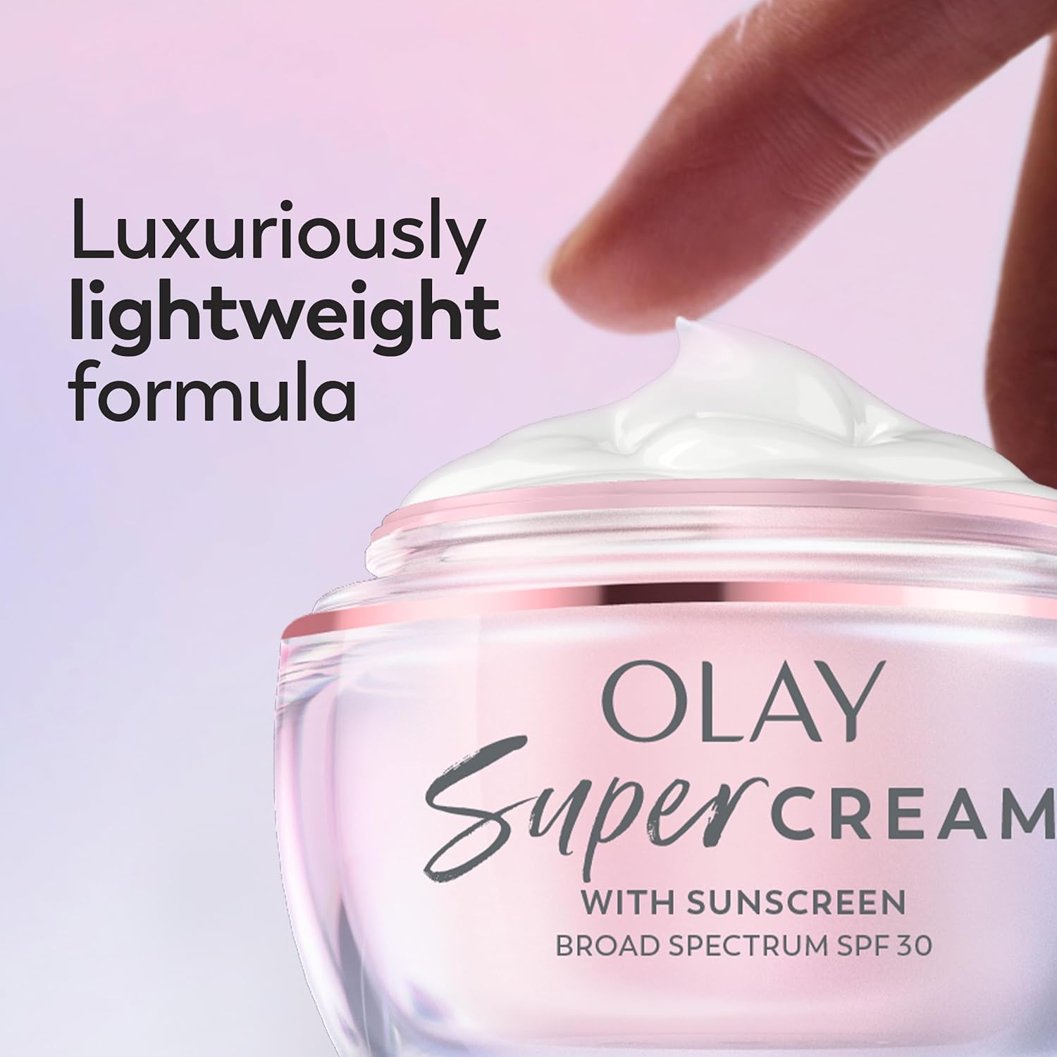 Olay Super Cream with Sunscreen SPF 30, Lightweight Face Moisturizer with Sun Protection, 5-in-1 Skin Care Benefits - Hydrating, Brightening, Firming - Niacinamide, Vitamin C, Collagen Peptide, 1.7 oz - Image 6