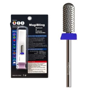 Super Cut Small Barrel 3/32” Safety Tungsten Nail Drill Bits, Remove Gel Fast, Right handed, Suitable for Manicure Pedicure Cuticle Gel Polishing, Classic Round Top Bits, Grit: Medium.