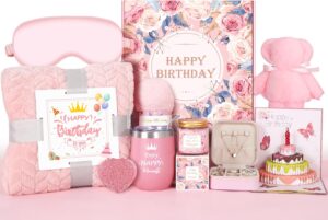Birthday Gifts for Women Friendship, Unique Happy Birthday Gift Basket, Luxury Care Package Gift Box, Bday Gift Set Present Idea for Mom Sister Her Best Friend Female Wife Coworker Girlfriend Daughter