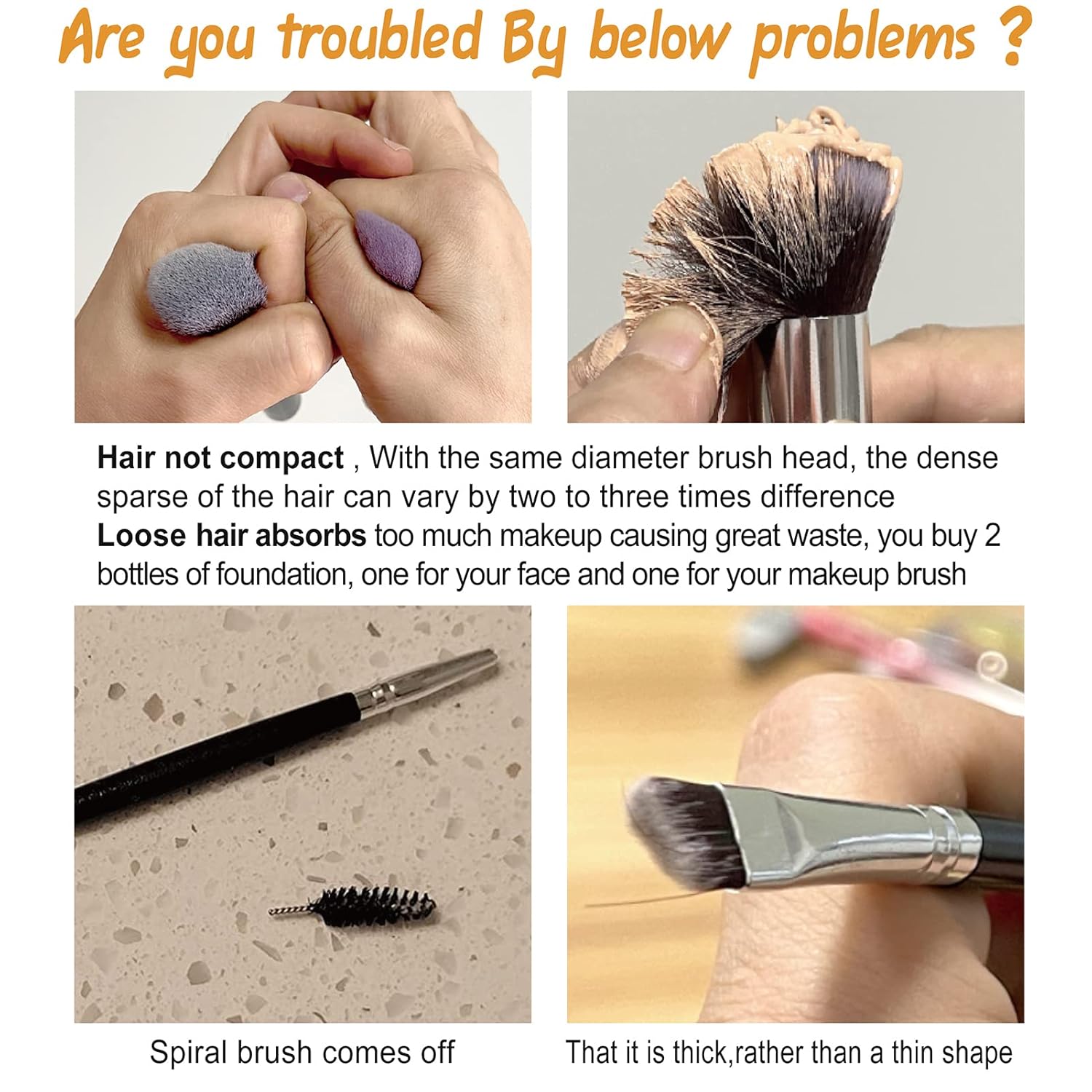 Bueart Design 16Pcs Ultra soft Essential Makeup Brushes set Professional makeup brush set with Premium vegan Hair for Foundation concealer eyeshadow face Contour Blush (16Pcs Pearl Black) - Image 3