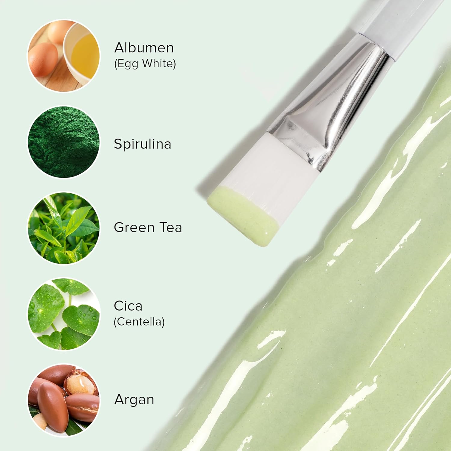 Ebanel Collagen Peptides Wash-Off Face Mask Set, 8 Pack Instant Skin Tightening and Lifting Masks, Brightening Face Mask with Niacinamide, Glutathione, Hyaluronic Acid, Vitamin C, Cica, B5, Albumen - Image 4