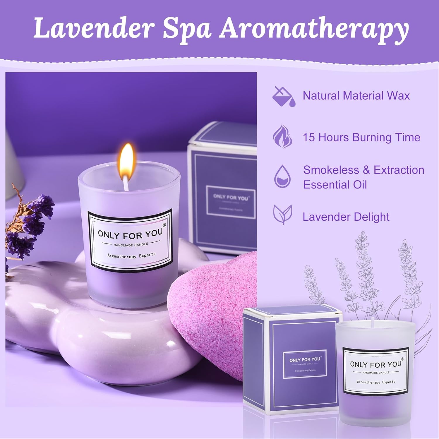 Birthday Gifts for Women Gifts Basket: Self Care Gifts,Romantic Spa Self Care Package with Purple Flannel Blanket,Unique Xmas Gifts for Her - Birthday Gifts for Mom, Wife, Girlfriend, Friends, Sister - Image 7