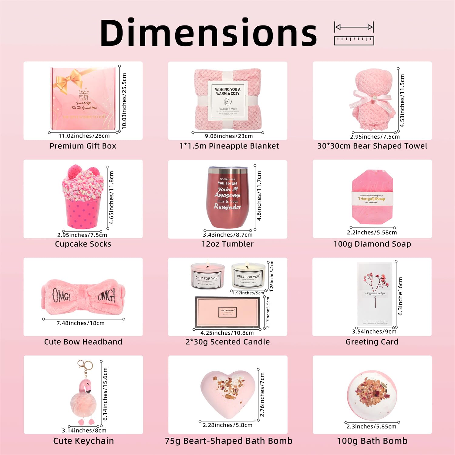 12 Pcs Birthday Gifts for Women, Self Care Gifts, Unique Relaxing Spa Gift Basket with Luxury Flannel Blanket, Get Well Soon Gifts for Women, Mom, Friends, Sister, Wife, Mother's Day,Valentine's Day - Image 8