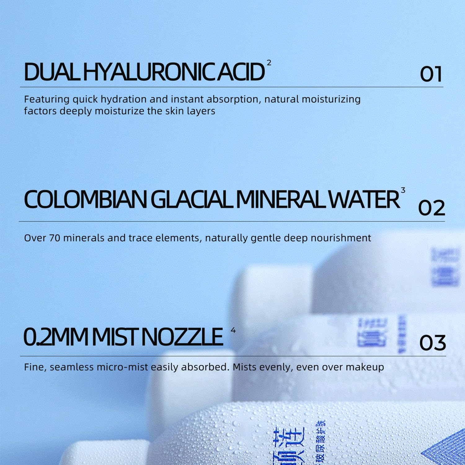 YILIAN Face Mist Natural Facial Spray with HA, Soothing and Calming Sensitive Skin, 10.14 fl. oz. - Image 4